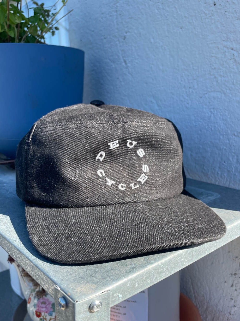 Like New Deus Ex Machina Motorcycles Black Denim Hat